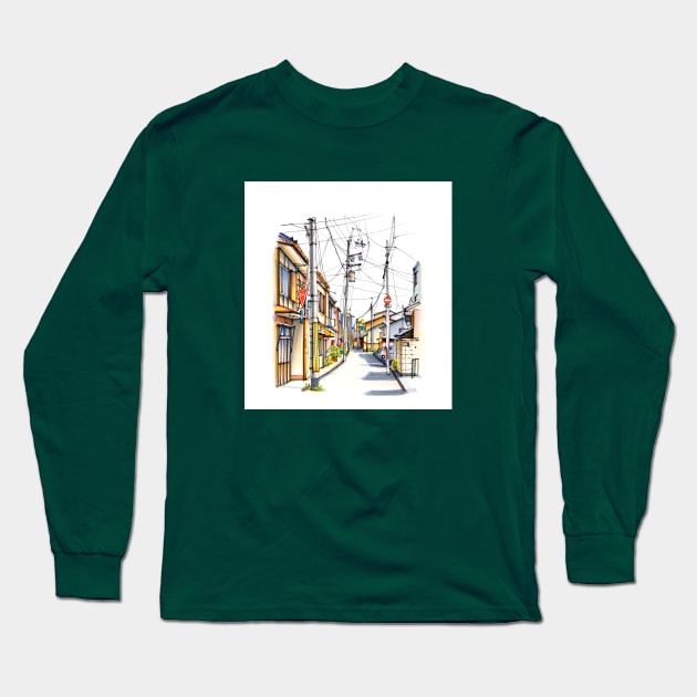 Streets in Japan Long Sleeve T-Shirt by Cola Collet